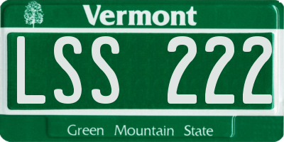 VT license plate LSS222