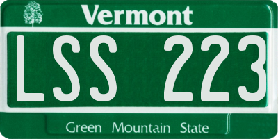 VT license plate LSS223