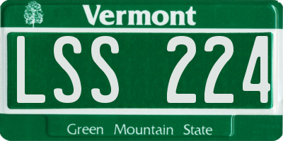 VT license plate LSS224