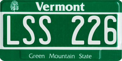 VT license plate LSS226