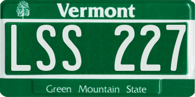 VT license plate LSS227