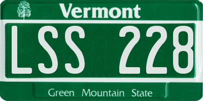 VT license plate LSS228