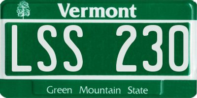 VT license plate LSS230