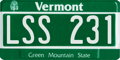 VT license plate LSS231