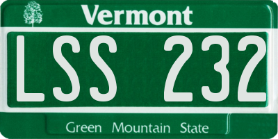 VT license plate LSS232