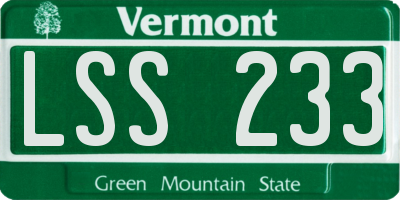 VT license plate LSS233