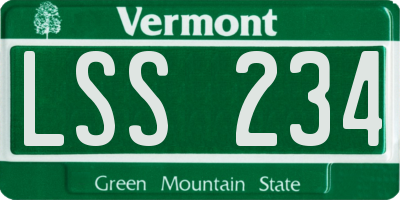 VT license plate LSS234