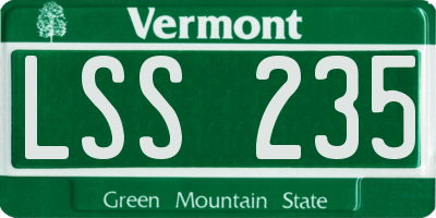 VT license plate LSS235