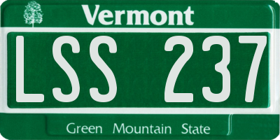 VT license plate LSS237