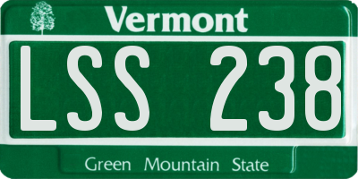 VT license plate LSS238