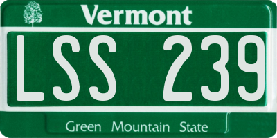 VT license plate LSS239