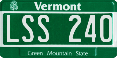 VT license plate LSS240
