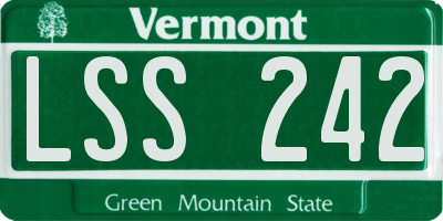 VT license plate LSS242