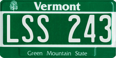VT license plate LSS243