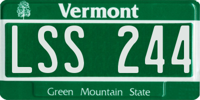 VT license plate LSS244
