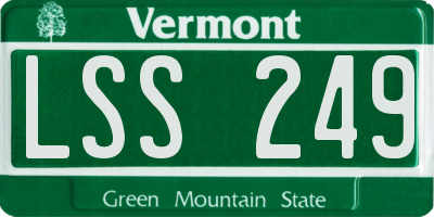 VT license plate LSS249