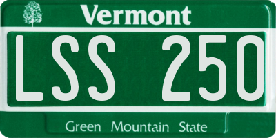 VT license plate LSS250