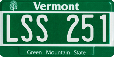 VT license plate LSS251