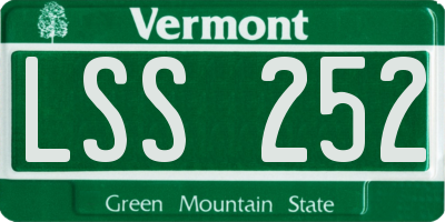 VT license plate LSS252