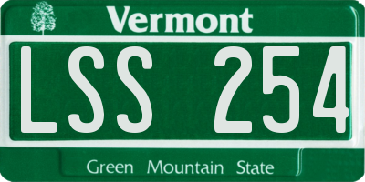 VT license plate LSS254