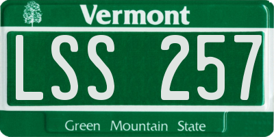 VT license plate LSS257