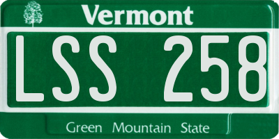 VT license plate LSS258
