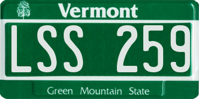VT license plate LSS259