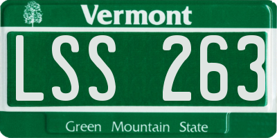 VT license plate LSS263