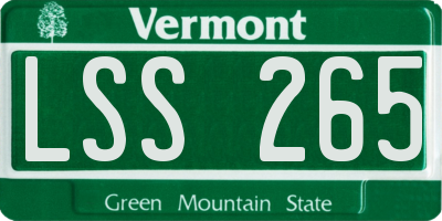 VT license plate LSS265