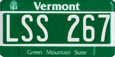 VT license plate LSS267