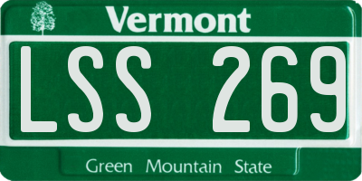 VT license plate LSS269