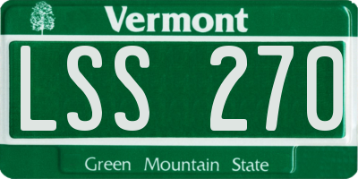 VT license plate LSS270