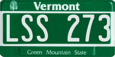 VT license plate LSS273