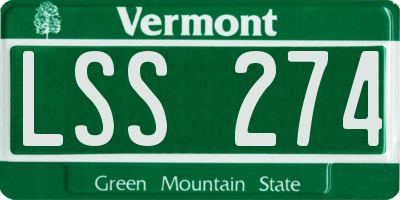 VT license plate LSS274