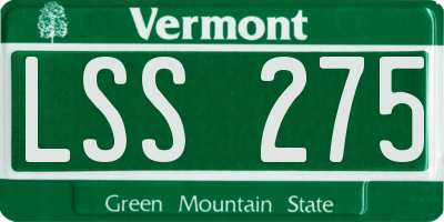 VT license plate LSS275