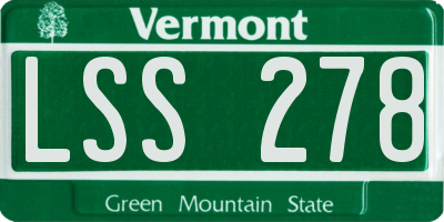 VT license plate LSS278