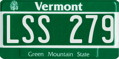 VT license plate LSS279