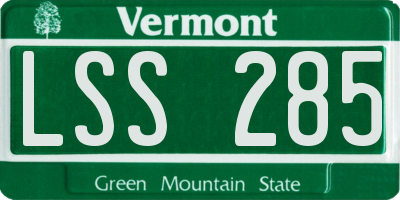 VT license plate LSS285