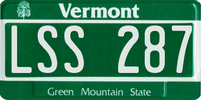 VT license plate LSS287