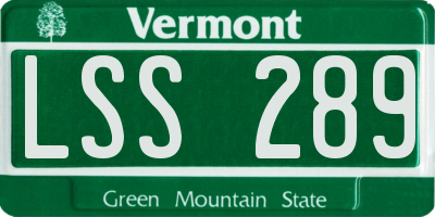VT license plate LSS289