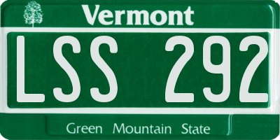 VT license plate LSS292