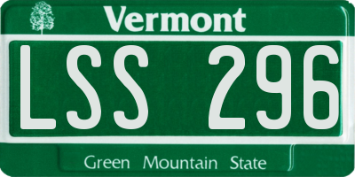 VT license plate LSS296