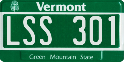 VT license plate LSS301