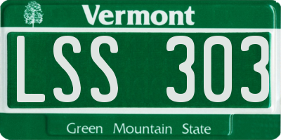 VT license plate LSS303