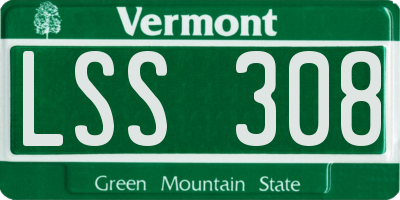 VT license plate LSS308