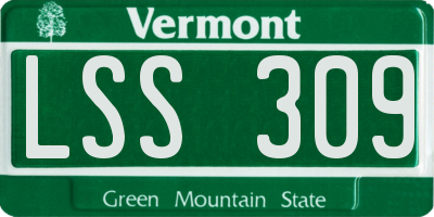 VT license plate LSS309