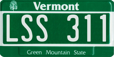 VT license plate LSS311