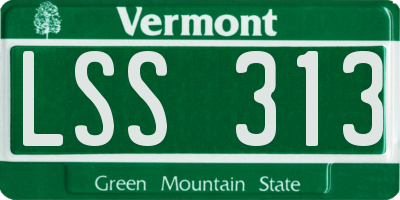 VT license plate LSS313