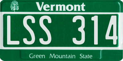 VT license plate LSS314