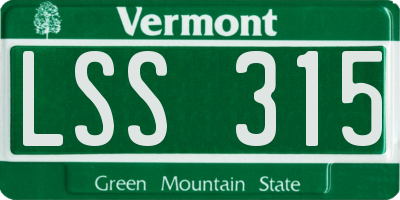 VT license plate LSS315